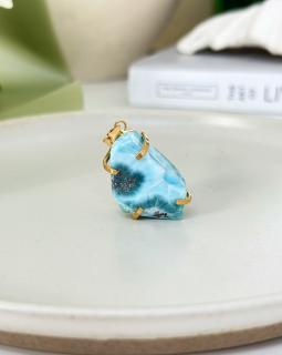 Larimar přívěšek na náhrdelník gold Dom.rep. 19g