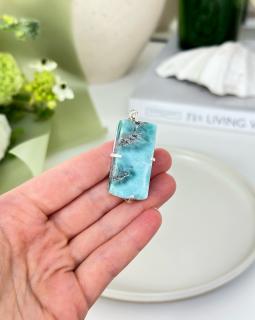 Larimar přívěšek na náhrdelník silver Dom.rep. 19g