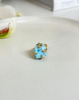 Larimar prsten simple gold Dominikánská rep. 6g