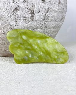 Masážní kámen gua sha ze zeleného jadeitu