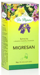 Bylinný porcovaný čaj MIGRESAN s třezalkou a meduňkou - 30g (20 sáčků)