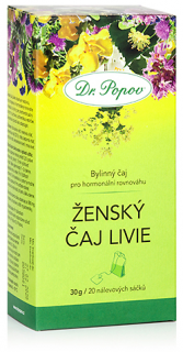 Bylinný porcovaný ženský čaj LIVIE pro hormonální rovnováhu - 30g (20 sáčků)