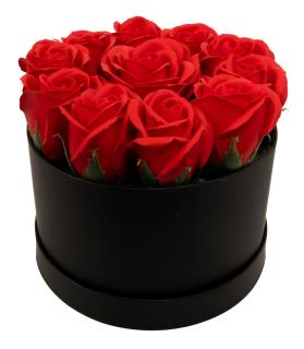 Dárkový box z mýdlových květů - 11 červených růží