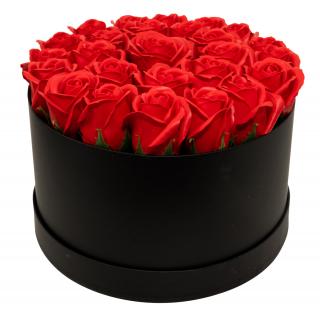 Dárkový box z mýdlových květů - 26 červených růží