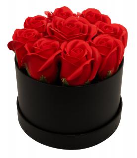 Dárkový box z mýdlových květů - 9 červených růží