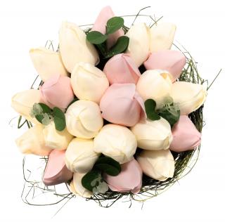 Mýdlová kytice 24 tulipánů - 1 ks