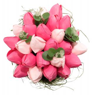 Mýdlová kytice 25 tulipánů - 1 ks