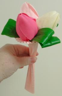 Mýdlová kytice 3 tulipánů