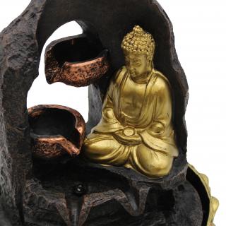 Stolní Fontánka - 30cm - Zlatý Meditující Buddha
