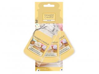 YANKEE CANDLE VANILLA CUPCAKE vůně do auta- sada (3 KS) papírových auto visaček