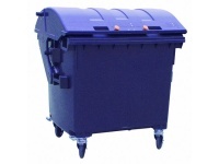 Plastový velkoobjemový kontejner s kulatým víkem, modrý