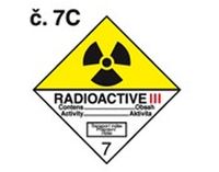 Samolepka bezp.značka tř.7,č.7C,Radioactive III, 25x25
