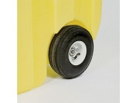 Vozík s pneumatikami na výdej kapalin, žlutý