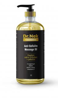 Dr.Nek Anti-Cellulite masážní olej s pumpičkou s arganovým olejem, skořicovým olejem, kávovým olejem a vitamínem E 1l