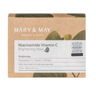 Mary&May - Niacinamide Vitamin C Brightening Mask - Sada rozjasňujících pleťových masek - 30 ks