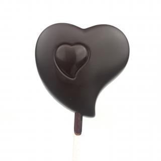 Čokoládové lízátko  Srdce , tmavá single origin čokoláda 70% bio