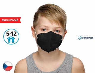 10x Český respirátor FFP2 vhodný pro děti - černý