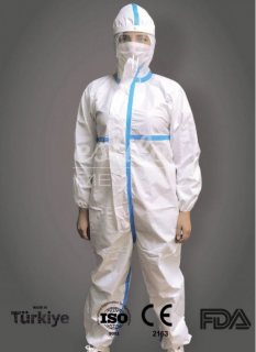10x Profi ochranný oblek antiCovid T3/T4/T5/T6 ESTILO (bílý vel. XL)  + Dárek