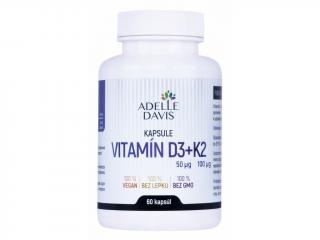 Adelle Davis, Vitamín D3+K2, 60 kapslí