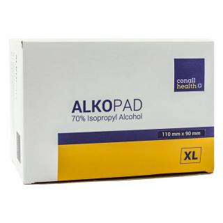 ALKOPAD - gázové čtverečky pro dezinfekci, isopropylalkohol, XL 110x90mm, 100ks