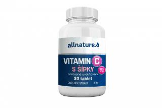 Allnature Vitamín C s šípky 500 mg, 30 tablet