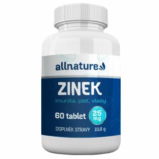 Allnature Zinek 25 mg, 60 tablet