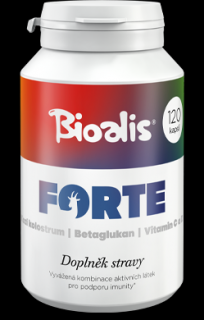 BIOALIS Forte- kozí kolostrum, betaglukan a vitamin C a D  + Dárek Počet kapslí: 120 kapslí
