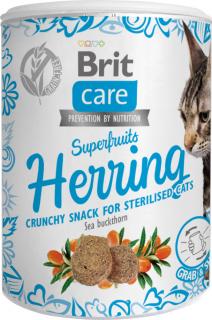 Brit Care Cat Snack pamlsky pro dospělé kastrované kočky se sleděm a rakytníkem, 100 g