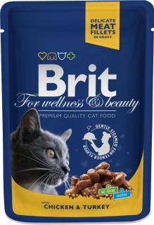 Brit Premium Cat Kapsička pro kočky s krocanem a kuřecím, 100 g
