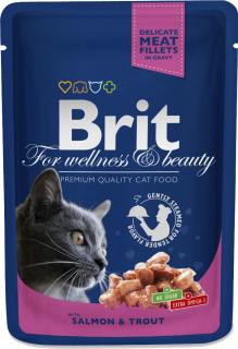Brit Premium Cat Kapsička pro kočky s lososem a pstruhem, 100 g