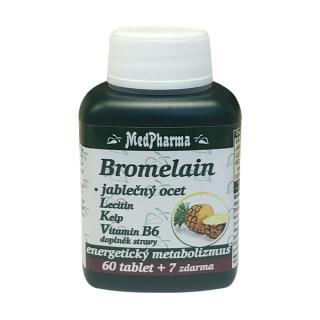 Bromelain 300 mg + jablečný ocet + lecitin, 67 tablet