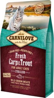 Carnilove Cat krmivo bez obilovin pro dospělé kastrované kočky kapr, pstruh a losos, 2 kg