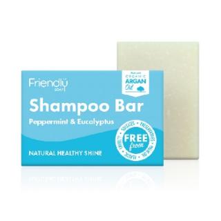Friendly Soap přírodní mýdlo na vlasy máta a eukalyptus, 95g