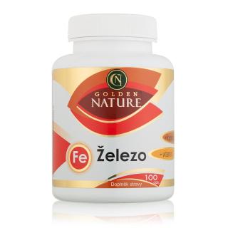 Golden Nature Železo+Vitamin C+Kys. listová 100 cps.