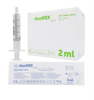Injekční stříkačka duoNEX, 2 dílná, Luer, sterilní, 2ml,3ml,10ml, 100ks Objem: 2 ml