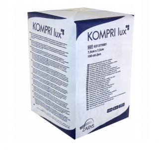 KOMPRI lux - Komprese gázová, 13N, 12W, 7,5cm x 7,5cm, nesterilní (100/500ks) Počet kusů: 500
