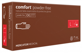 Latexové rukavice Mercator Comfort powder-free, nepudr., 100 ks Velikost: L