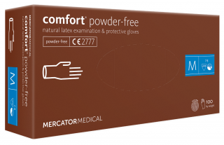Latexové rukavice Mercator Comfort powder-free, nepudr., 100 ks Velikost: M