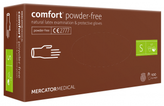 Latexové rukavice Mercator Comfort powder-free, nepudr., 100 ks Velikost: S