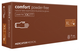 Latexové rukavice Mercator Comfort powder-free, nepudr., 100 ks Velikost: XL