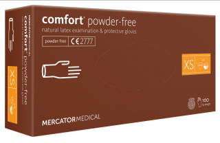 Latexové rukavice Mercator Comfort powder-free, nepudr., 100 ks Velikost: XS