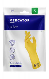 Latexové úklidové rukavice MERCATOR yellow, 1 pár Velikost: M