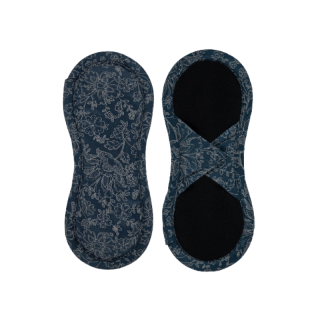Látkové slipové vložky biobavlna - satén (suchý zip) Tmavě modré ornamenty