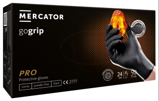 MERCATOR® gogrip black, nitrilové, 50ks Velikost: L