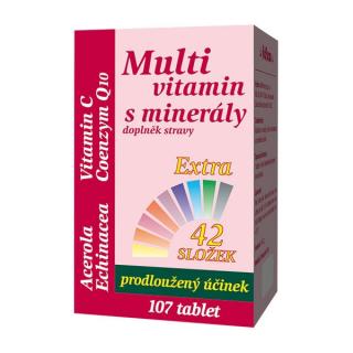 Multivitamin s minerály 42 složek, extra C + Q10, 107 tablet