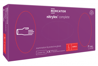 Nitrilové rukavice Mercator Complete, nepudr., 100ks Velikost: L