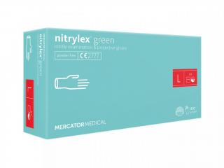 Nitrilové rukavice Mercator NITRYLEX zelené 100 ks Velikost: L