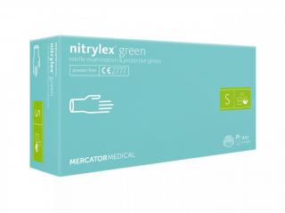 Nitrilové rukavice Mercator NITRYLEX zelené 100 ks Velikost: S