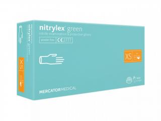 Nitrilové rukavice Mercator NITRYLEX zelené 100 ks Velikost: XS