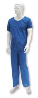 Operační oděv modrý (košile + kalhoty), nesterilní, netkaný, jednorázový (S-3XL) Velikost: 2XL